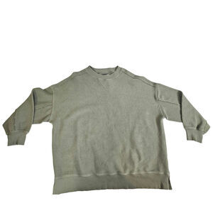 Aerie Oversized Army Green Ribbed Crewneck Large